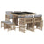 9 Piece Garden Dining Set with Cushions Mix Beige Poly Rattan