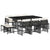 11 Piece Garden Dining Set with Cushions Black Poly Rattan