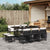 11 Piece Garden Dining Set with Cushions Black Poly Rattan