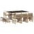 11 Piece Garden Dining Set with Cushions Beige Poly Rattan