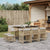 11 Piece Garden Dining Set with Cushions Beige Poly Rattan
