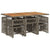 11 Piece Garden Dining Set with Cushions Grey Poly Rattan