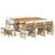 11 Piece Garden Dining Set with Cushions Beige Poly Rattan