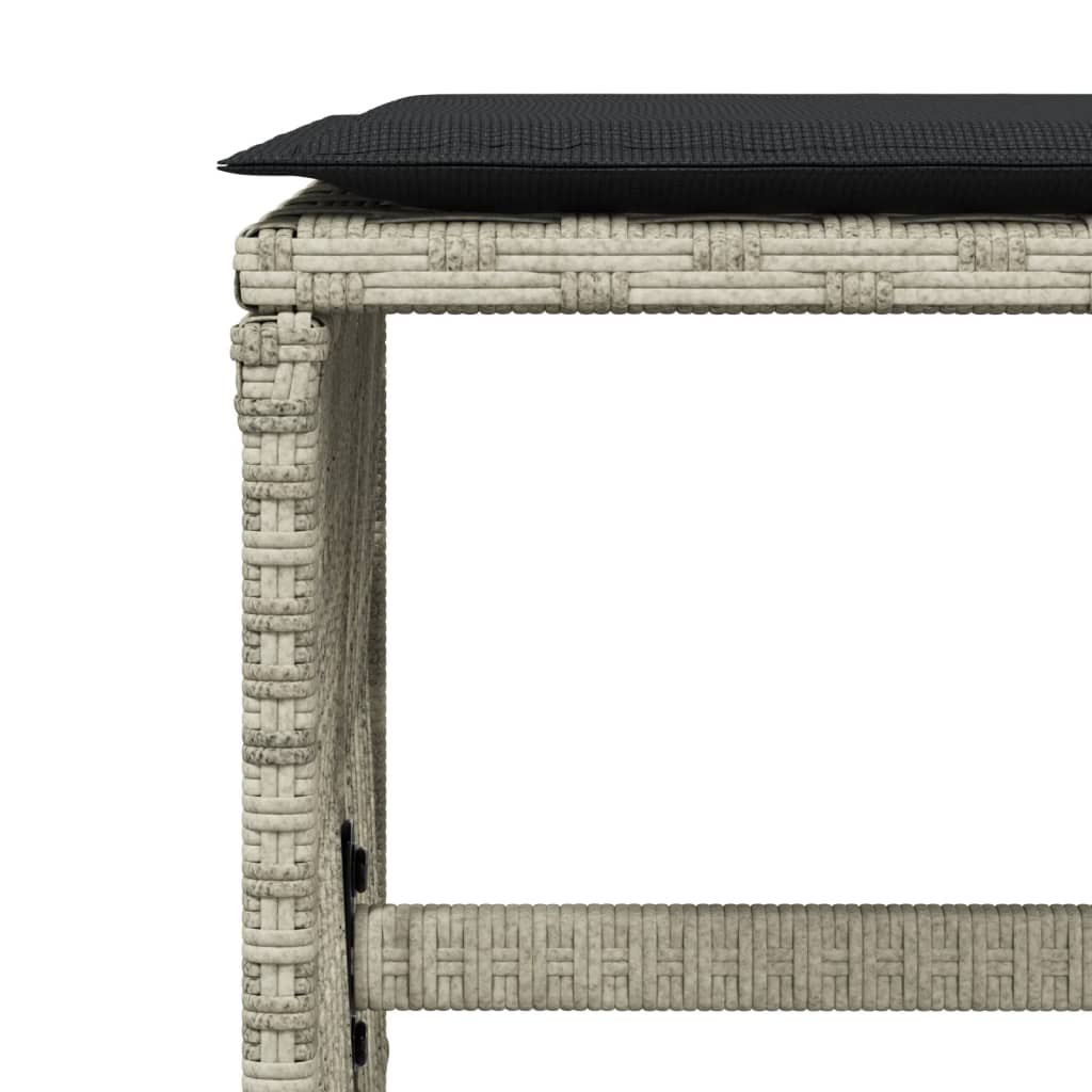 13 Piece Garden Dining Set with Cushions Light Grey Poly Rattan
