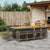 13 Piece Garden Dining Set with Cushions Grey Poly Rattan
