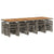 15 Piece Garden Dining Set with Cushions Grey Poly Rattan