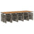 17 Piece Garden Dining Set with Cushions Grey Poly Rattan