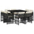 9 Piece Garden Dining Set with Cushions Black Poly Rattan