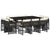11 Piece Garden Dining Set with Cushions Black Poly Rattan
