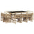 11 Piece Garden Dining Set with Cushions Beige Poly Rattan