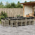 15 Piece Garden Dining Set with Cushions Light Grey Poly Rattan