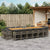 17 Piece Garden Dining Set with Cushions Grey Poly Rattan