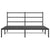 Metal Bed Frame without Mattress with Headboard Black 150x200 cm