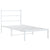 Metal Bed Frame without Mattress with Headboard White 90x190 cm