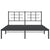 Metal Bed Frame without Mattress with Headboard Black 150x200 cm