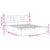 Metal Bed Frame without Mattress with Headboard White 150x200 cm