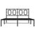 Metal Bed Frame without Mattress with Headboard Black 135x190 cm