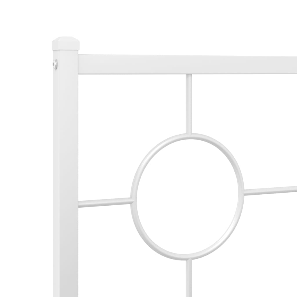 Metal Bed Frame without Mattress with Headboard White 150x200 cm