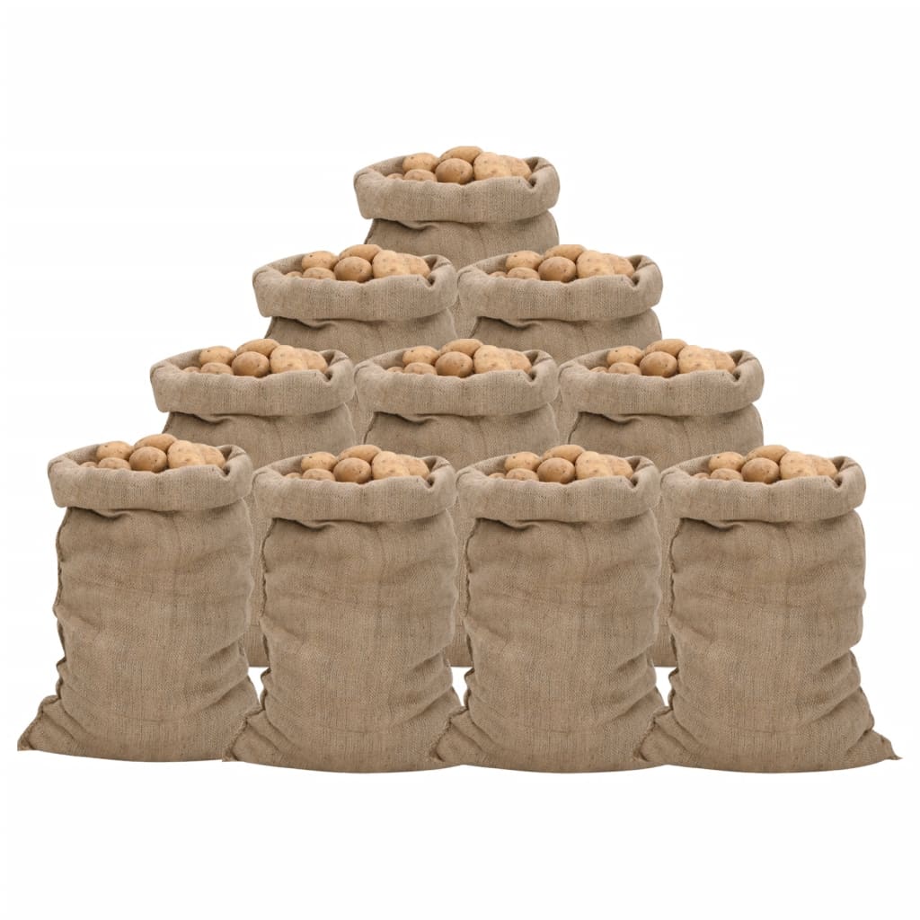 Jute Sacks 10 pcs 60x105 cm 100% Jute 340 gsm