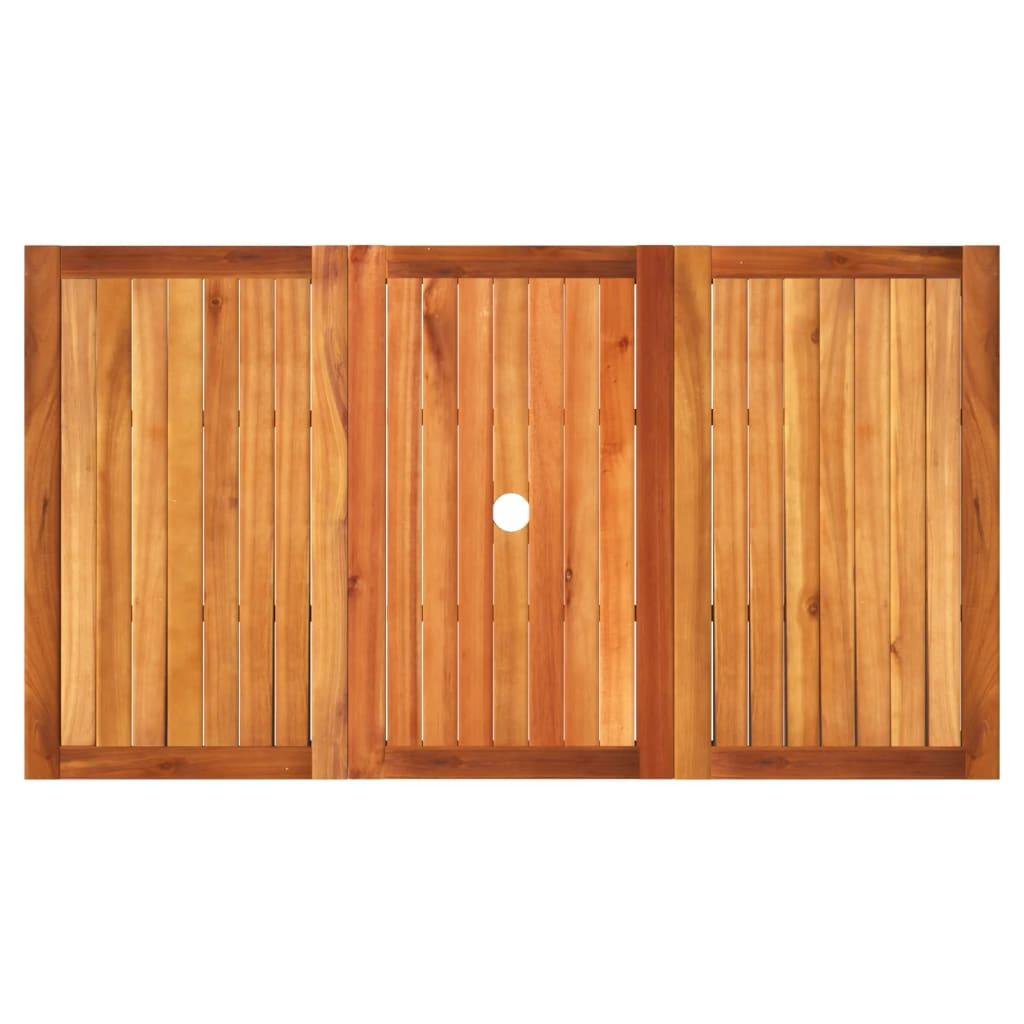 Garden Table Black 140x80x75 cm Poly Rattan Acacia Wood