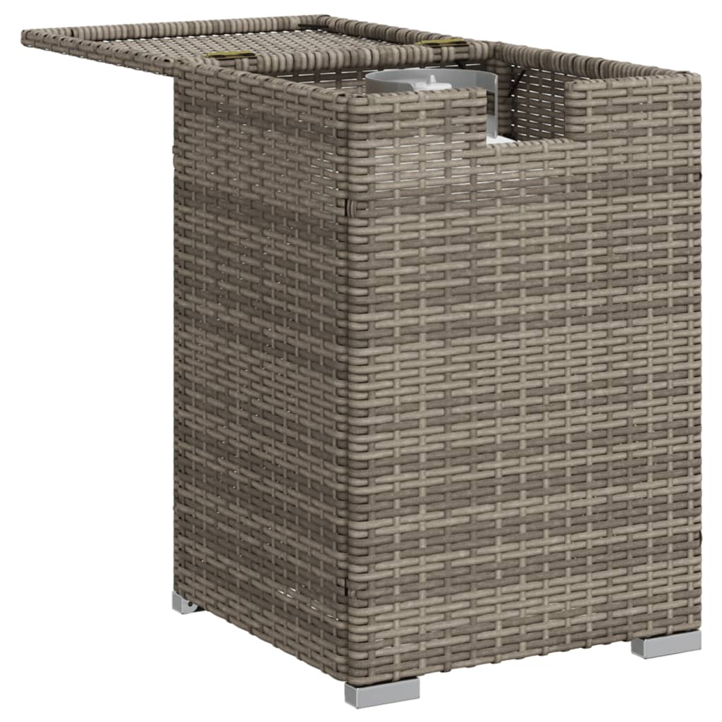 Propane Tank Cover Table Grey 40x40x60 cm Poly Rattan