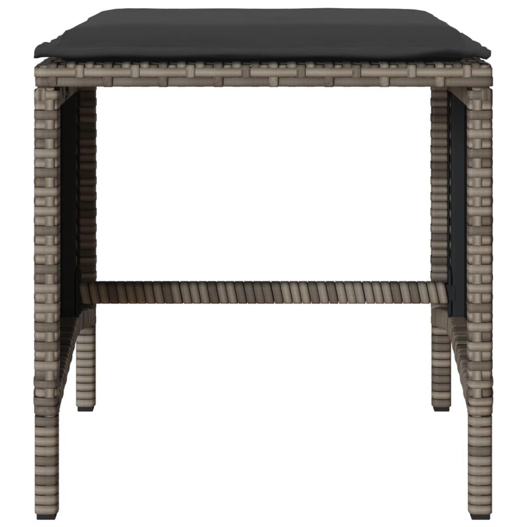 4 Piece Garden Sofa Set with Cushions Grey Poly Rattan