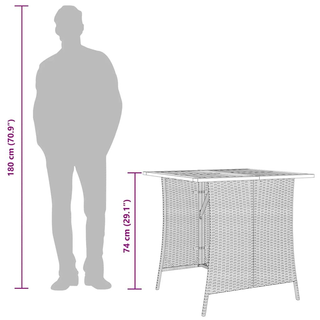 5 Piece Garden Dining Set with Cushions Grey Poly Rattan