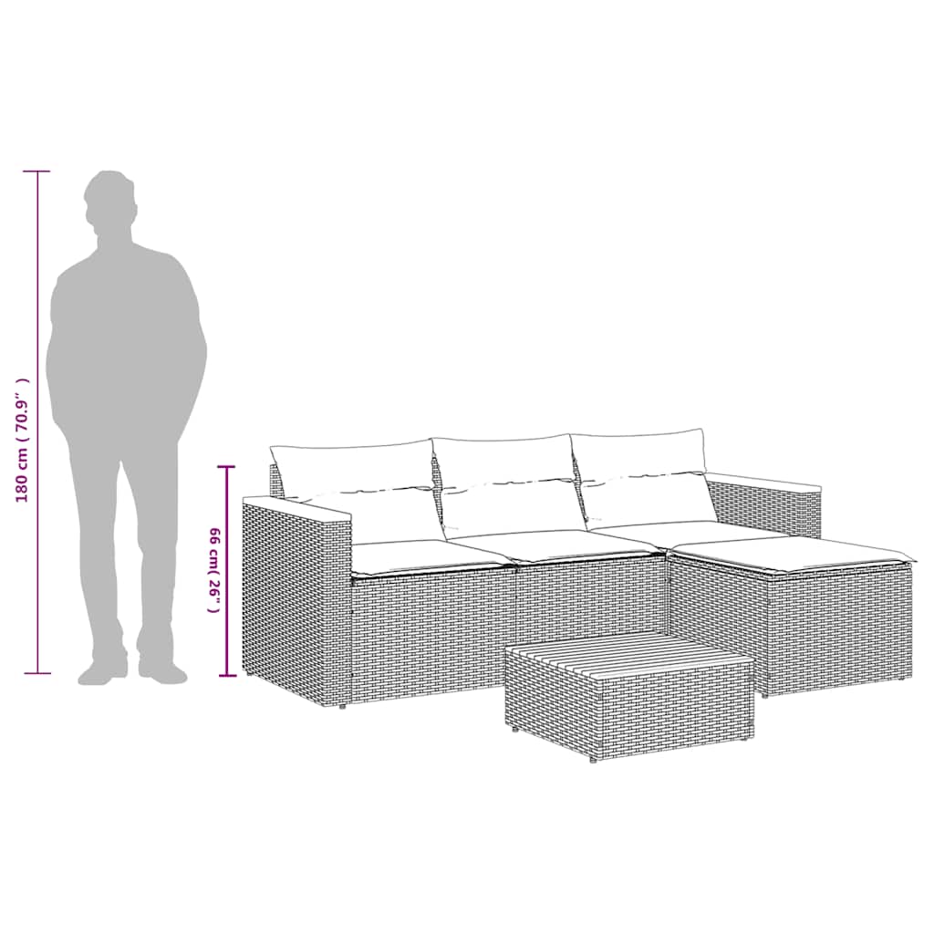 3 Piece Garden Sofa Set with Cushions Black Poly Rattan