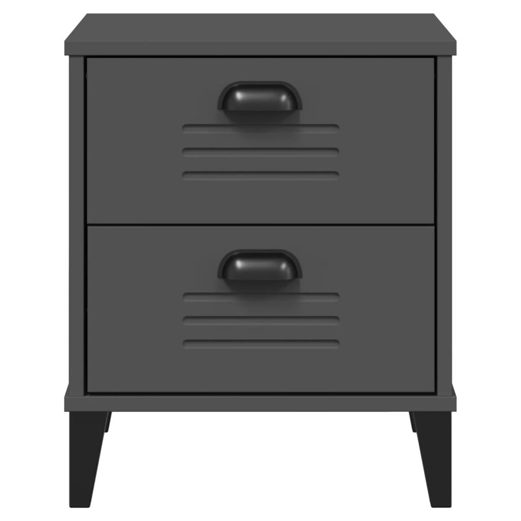 Bedside Cabinet VIKEN Anthracite Grey Engineered Wood