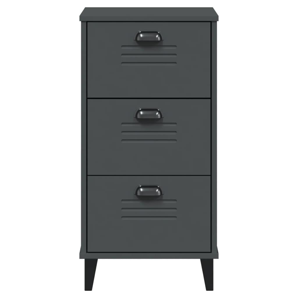 Bedside Cabinet VIKEN Anthracite Grey Engineered Wood
