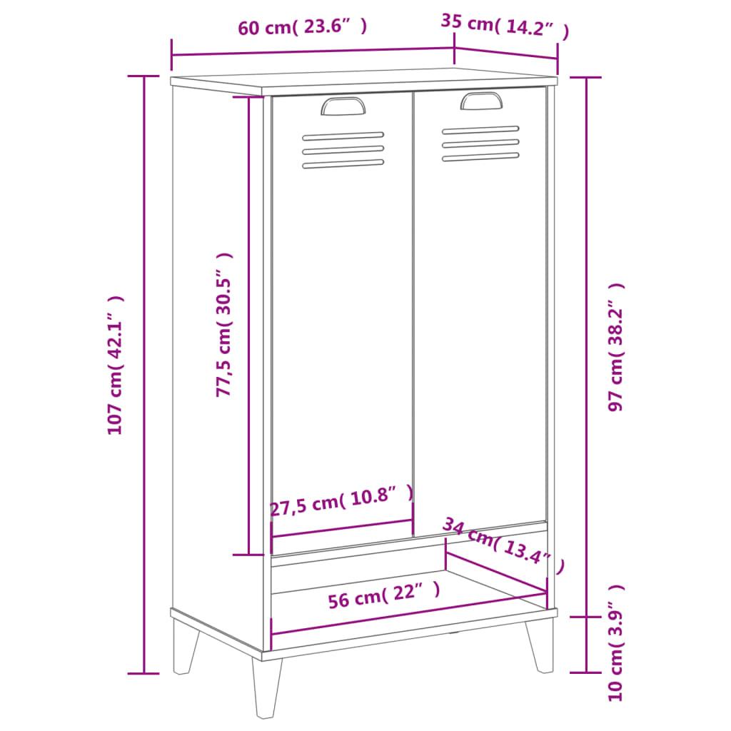 Shoe Cabinet VIKEN White Solid Wood Pine