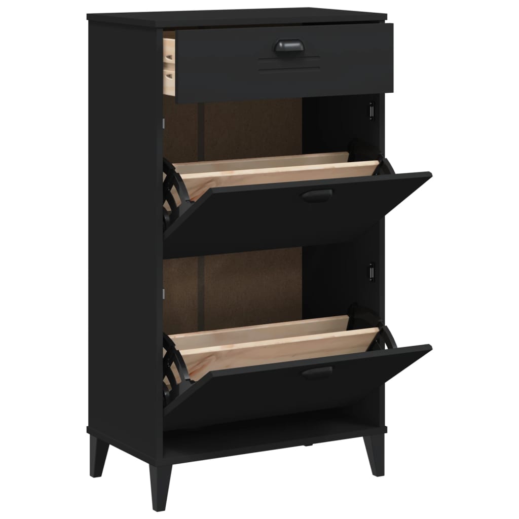 Shoe Cabinet VIKEN Black Engineered Wood