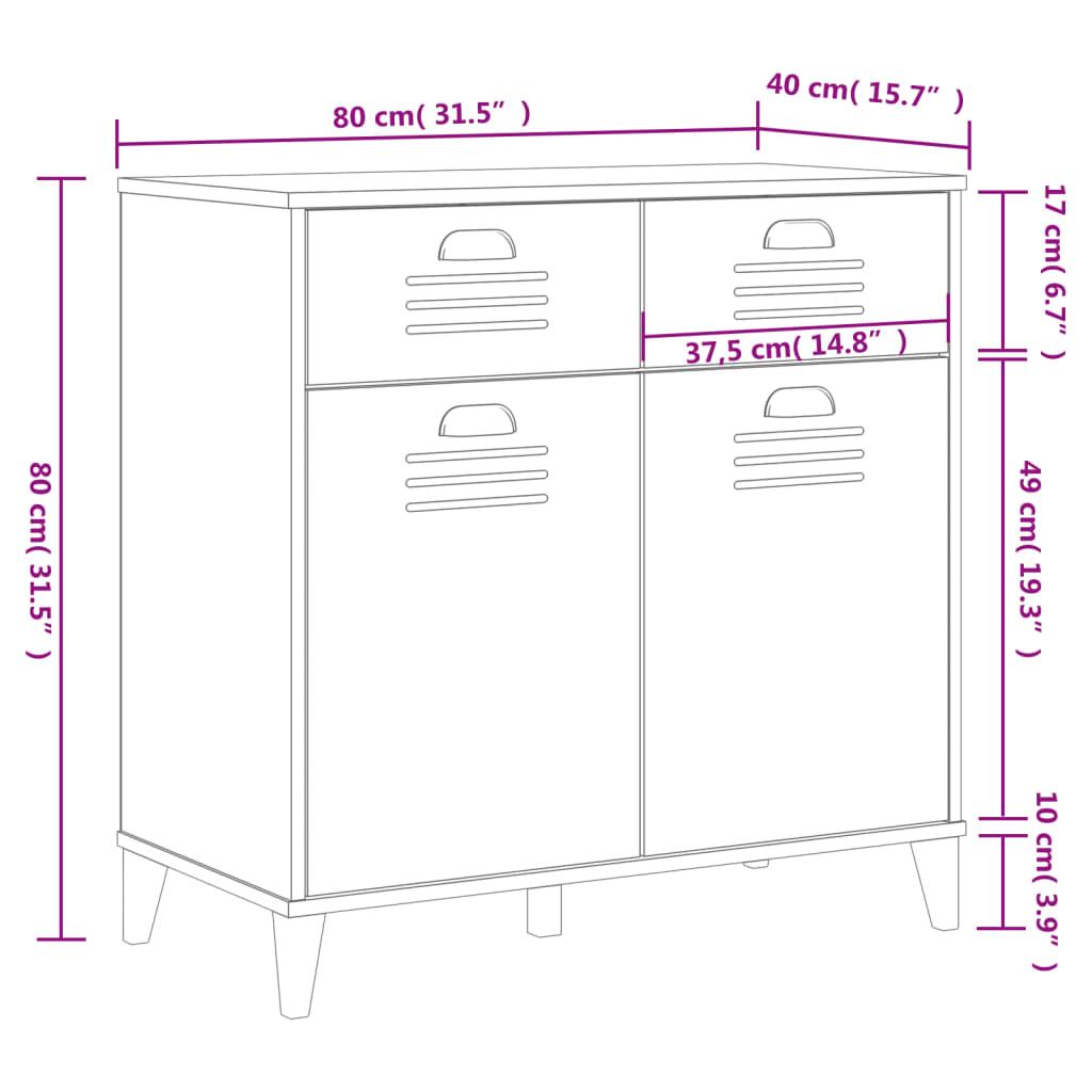 Sideboard VIKEN Black 80x40x80 cm Engineered Wood