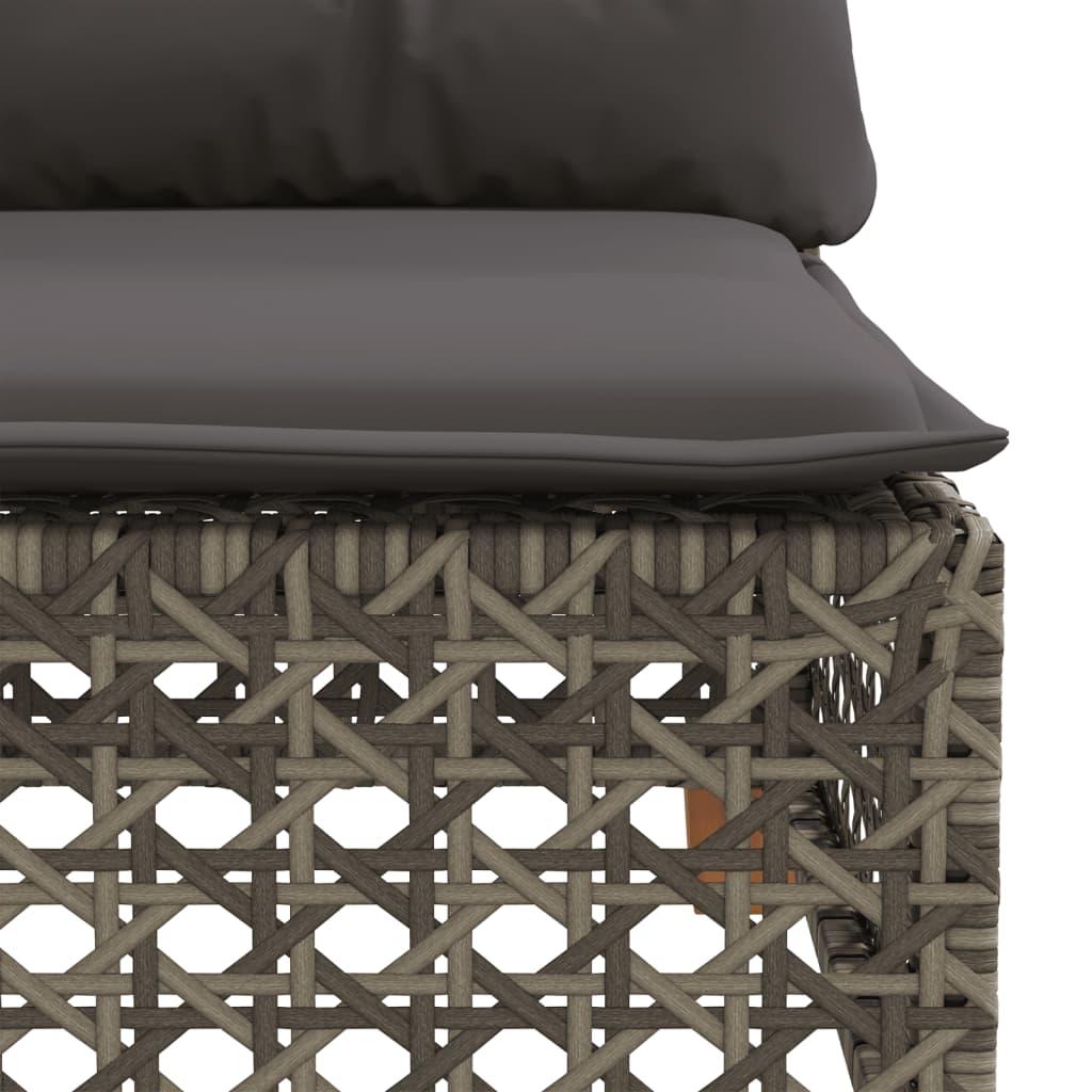 Garden Sofa Corner with Cushions Grey Poly Rattan