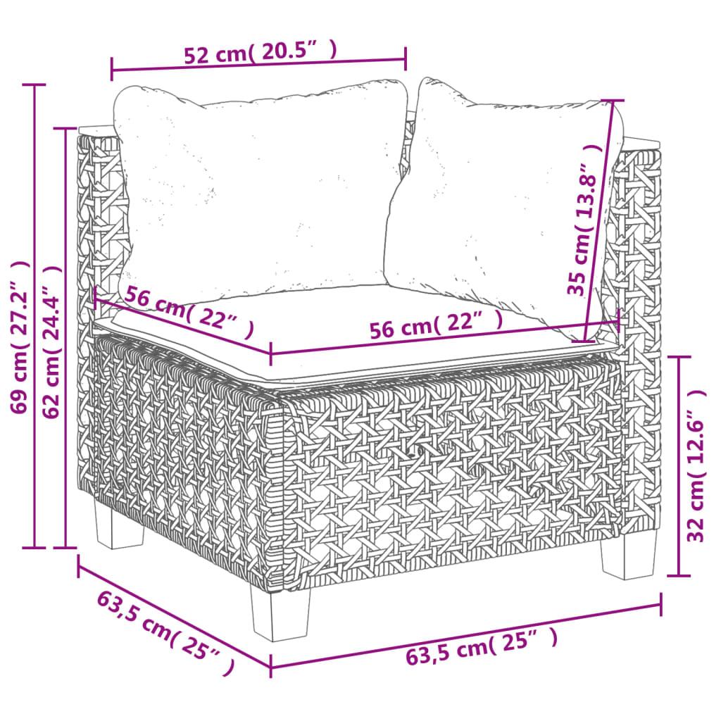 Garden Sofa Corner with Cushions Beige Poly Rattan