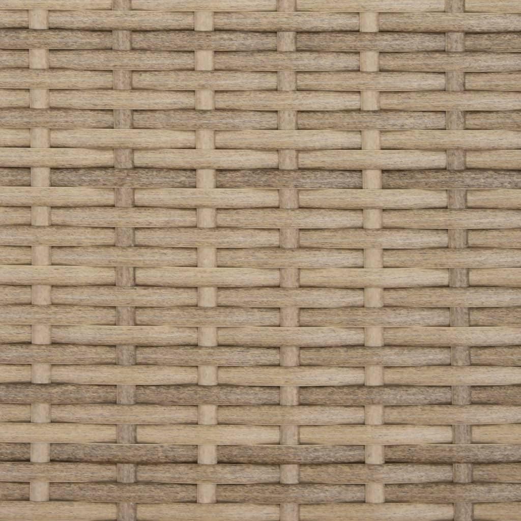 Garden Sofa 2-Seater with Canopy and Stools Beige Poly Rattan