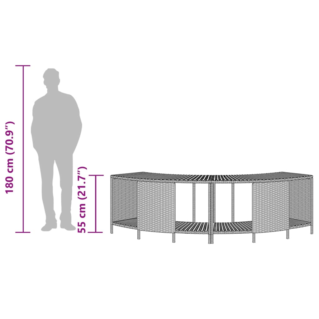 Storage Shelves for Hot Tub 2 pcs Black Poly Rattan