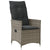 Reclining Garden Chair with Cushions Grey Poly Rattan