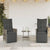 3 Piece Bistro Set with Cushions Grey Poly Rattan