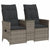 Reclining Garden Sofa 2-Seater with Table Grey Poly Rattan