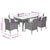 7 Piece Garden Dining Set with Cushions Black Poly Rattan