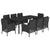 9 Piece Garden Dining Set with Cushions Black Poly Rattan