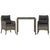 3 Piece Garden Dining Set with Cushions Grey Poly Rattan