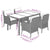 5 Piece Garden Dining Set with Cushions Grey Poly Rattan