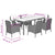7 Piece Garden Dining Set with Cushions Grey Poly Rattan