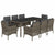 9 Piece Garden Dining Set with Cushions Grey Poly Rattan