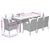 9 Piece Garden Dining Set with Cushions Grey Poly Rattan