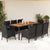 9 Piece Garden Dining Set with Cushions Black Poly Rattan