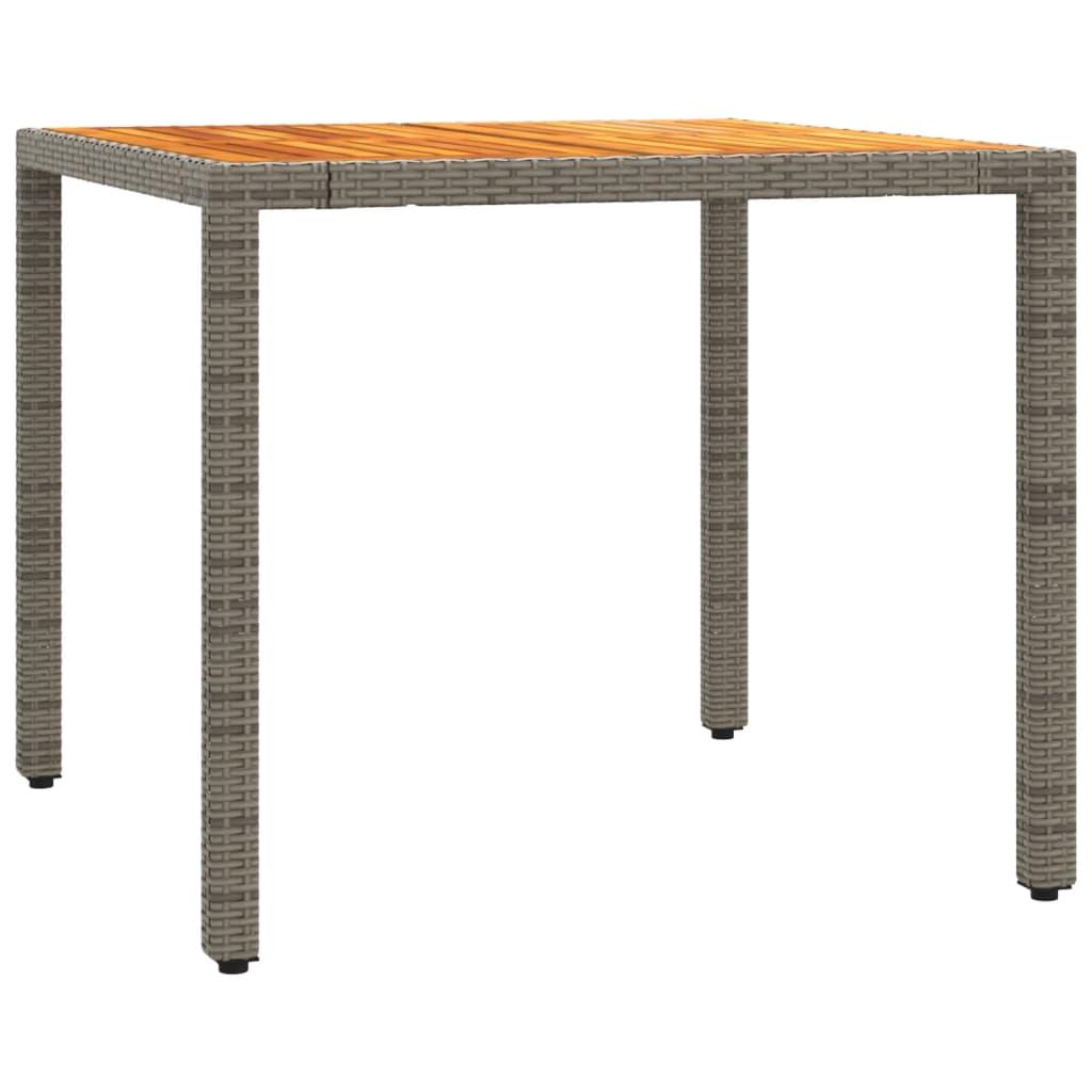 3 Piece Garden Dining Set with Cushions Grey Poly Rattan