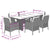 7 Piece Garden Dining Set with Cushions Black Poly Rattan
